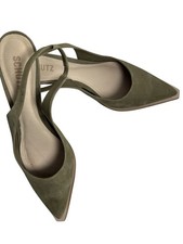 Schutz Olive Green Suede