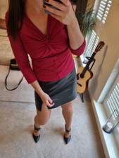 Topshop black faux leather croc print sexy mini skirt size uk 10 M