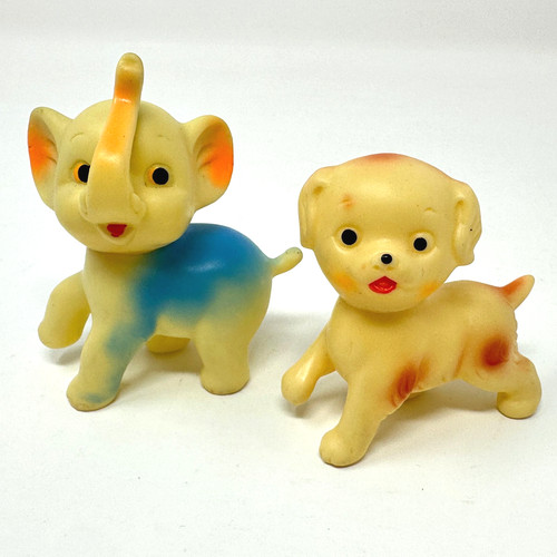 Vintage rubber squeaky toys - rubber,