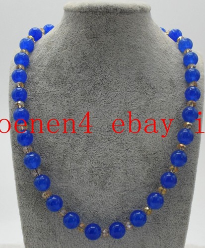 Fashion 12mm blue jade round - jade,