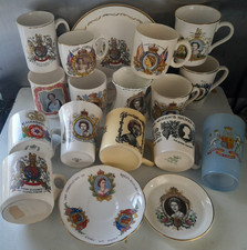 Job Lot Bundle Queen Elizabeth II Coronation & Jubilee Commemorative Mugs Glass.