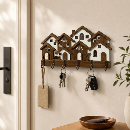 Wooden house shaped - house, key