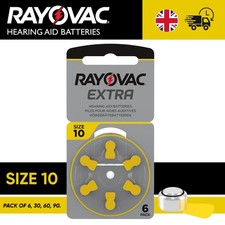 Rayovac Extra Advanced Hearing Aid Batteries Size 10 Yellow Zinc Air Batteries