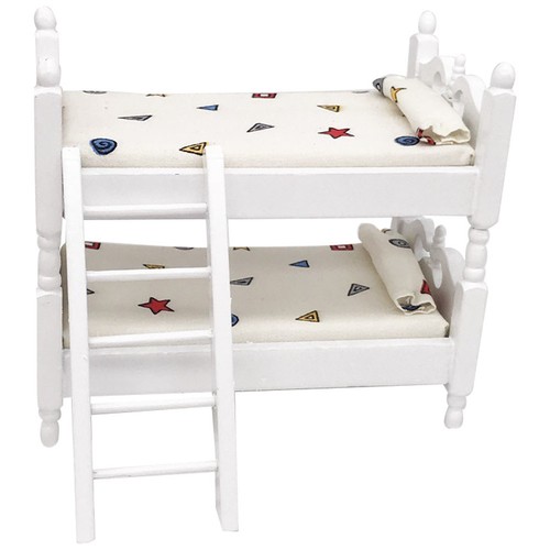 Wooden miniature bunk bed doll - miniature,