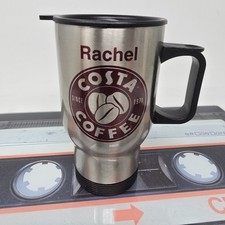 Costa coffee thermal travel mug personalised Rachel cup gift vgc work home 