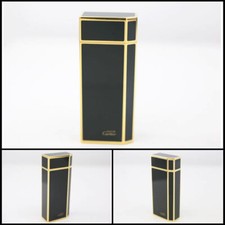 Working Must de Cartier Gas Lighter Lacquer Black Gold Japan [Used]