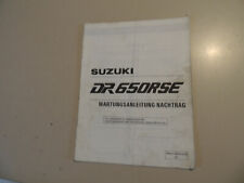  Supplementary Workshop Manual Booklet Suzuki DR 650 RSE Model Year 1991