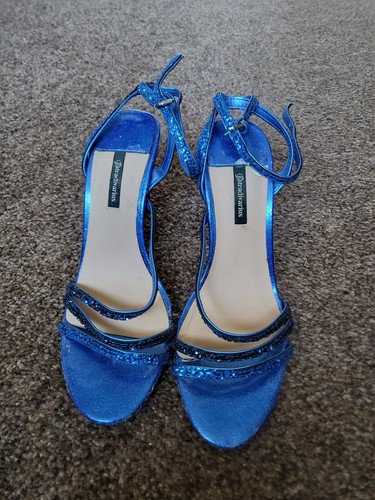 Ladies blue glittery shoes - ladies,