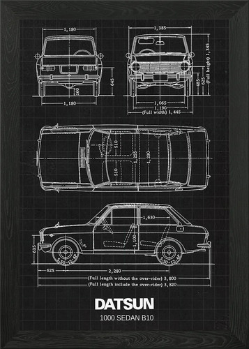 Datsun 1000 sedan b10 framed - 1000,