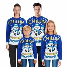 Christmas Jumper Unisex Mens Ladies Kids Xmas Novelty Knitted Sweater XS - 4XL