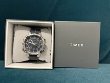 Timex Expedition Tide Temp Compass Blue Quartz Watch 45mm Rubber Strap TW2W24200