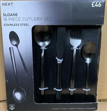 Next Sloane 16 Piece Cutlery Set Stainless Steel