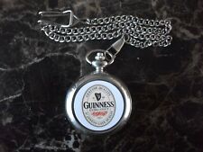 GUINNESS STOUT CHROME POCKET WATCH WITH CHAIN (NEW) 