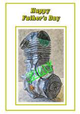 Father's Day Speedway JAWA Engine Card with envelope