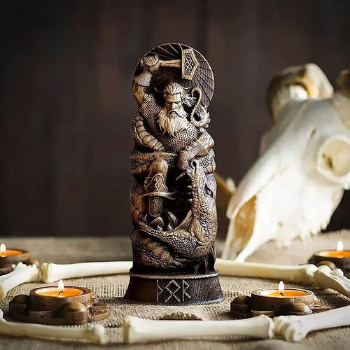 Norse god statue thor viking - god,