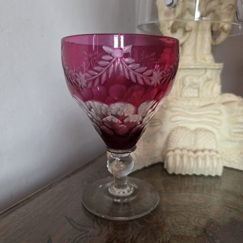 Antique wine glass bohemian - antique,