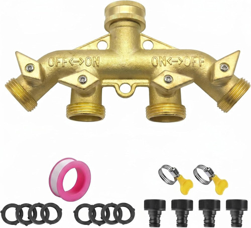 Way brass tap connector hose - 4,