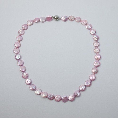 Short pale pink flat coin - pink,