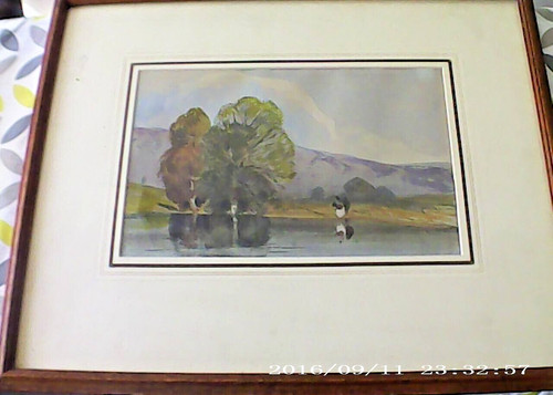 Antique watercolour painting - antique,