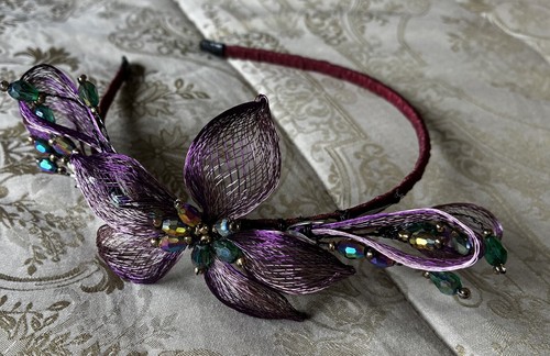 Purple fascinator wedding - purple,