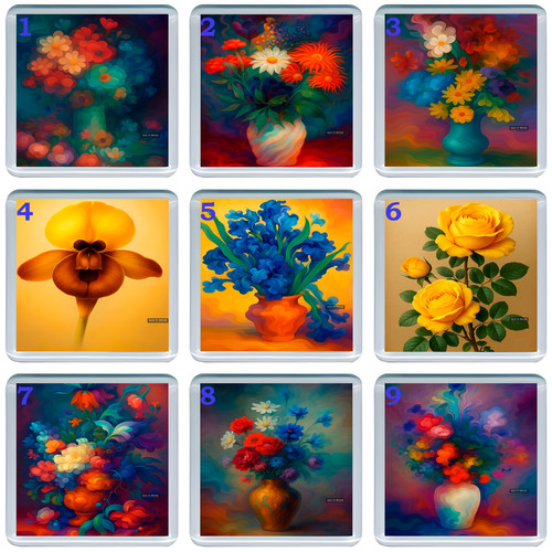 Acrylic coaster drink floral - acrylic,