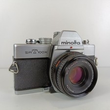 Minolta SRT100X  35mm Film SLR  Camera + Minolta 45mm f2  Lens Working Order