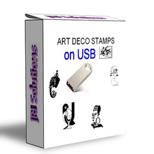 Art Deco Digital Stamps Images collection on USB , Craft, 200+ Stamped