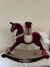 Large Red Velvet Plush Rocking
