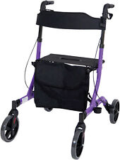 AIDAPT Deluxe Ultra Lightweight Folding 4 Wheeled Rollator - Purple VP183PURPLE