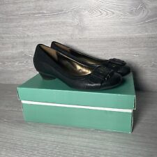 Clarks Heels Womens Black UK Size 5 D Slip On Leather Boxed Shoes Chinese Puzzle