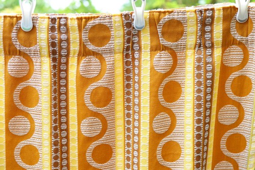 60s 70s curtains - pair, retro