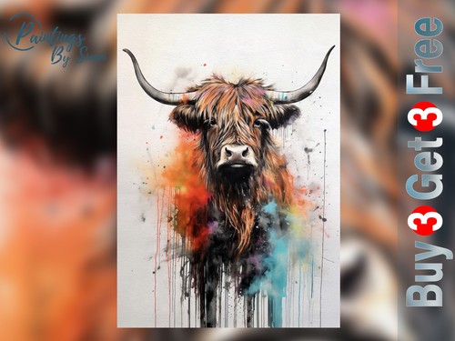 Highland cow 5x7 print - highland,