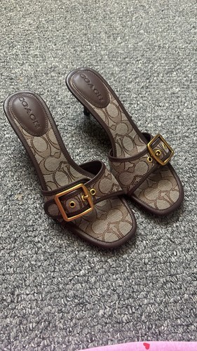Coach margot brown mule kitten - brown,