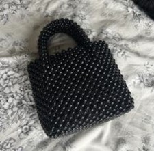 Zara Black Beaded Hand Bag