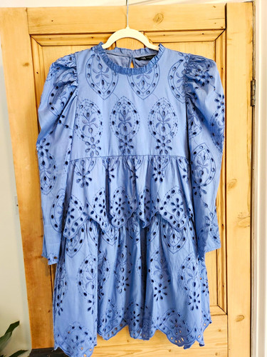 Zara blue floral embroidered - blue,