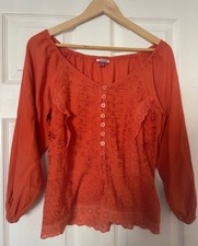 Ladies Joe Browns Blouse Size 8 Rusty Orange