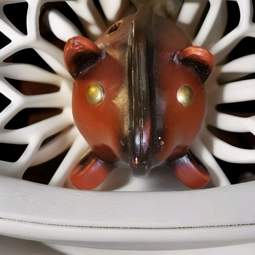 Vtg red pig piggy bank - vtg, leather