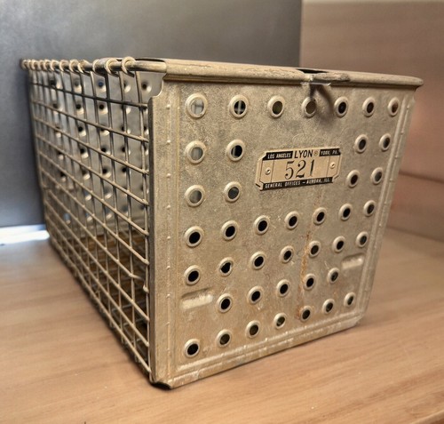 Vintage wire gym locker basket - wire,