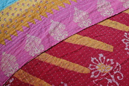 Vintage sari throw - vintage, reversible