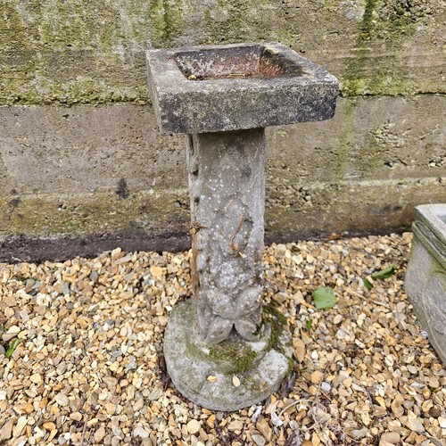 Concrete bird bath - concrete,