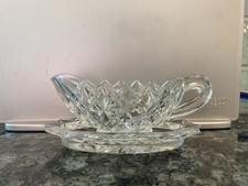 Sauce Boat with Crystal Cut Glass Saucer