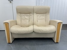 Norwegian ’Fjords’ Cream Leather Two seater Sofa (Ekornes Stressless style)