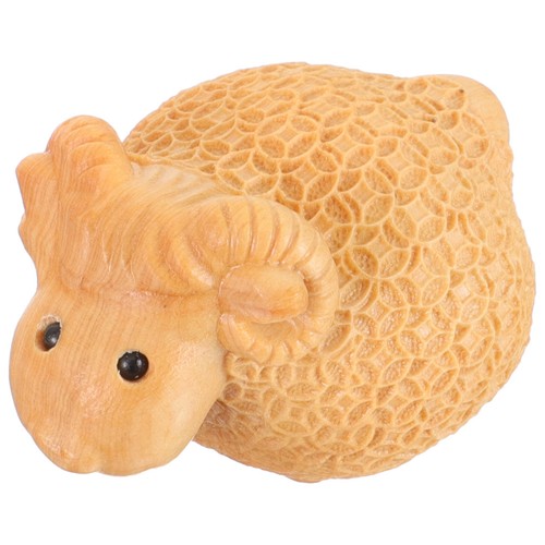 Small wood carved sheep - wood,