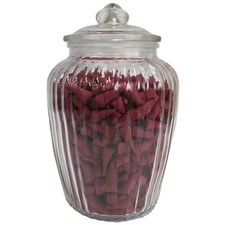 Extra Large Glass Candy Jar With Lid Storage Ribbed Bottle Display 24cm