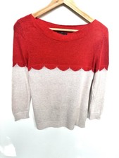 Vintage Topshop Christmas Jumper Womens Angora Wool Blend Red White Warm Soft 10