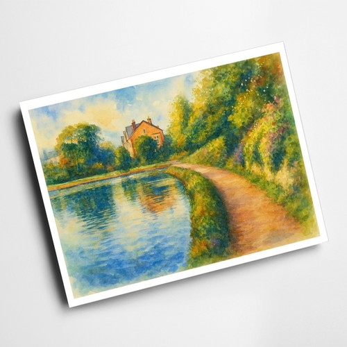 Print lake rockery - lake, in