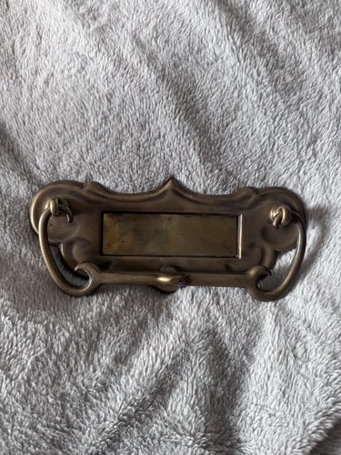 Antique brass letter box with - antique,
