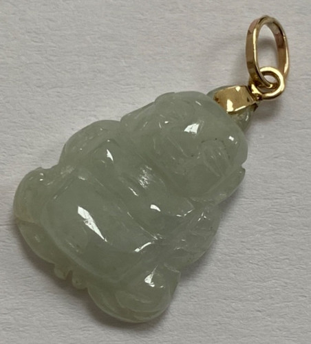 9ct gold jade pendant buddha - 9ct,