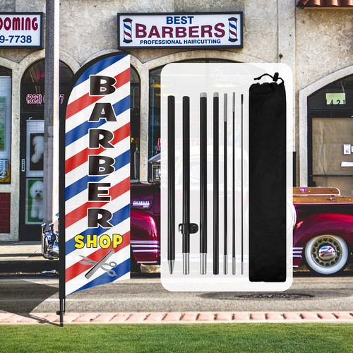 Qsum barber shop feather flag - qsum,
