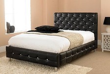 Omega Crystal Faux Leather Bed Frame 4FT6 Double 5FT King 6FT Super King Size